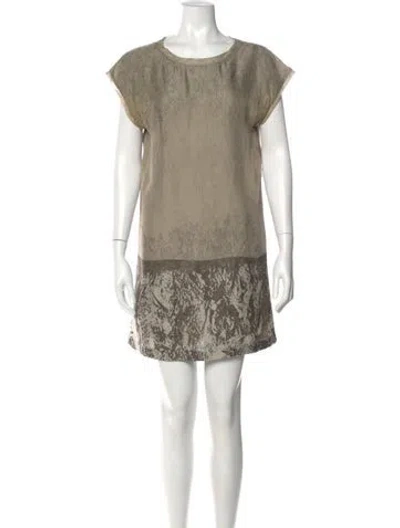 Pre-owned Jil Sander Silk Mini Dress In Brown