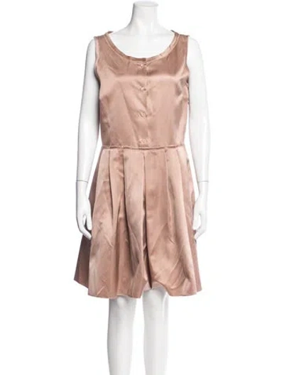 Pre-owned Jil Sander Silk Mini Dress In Brown