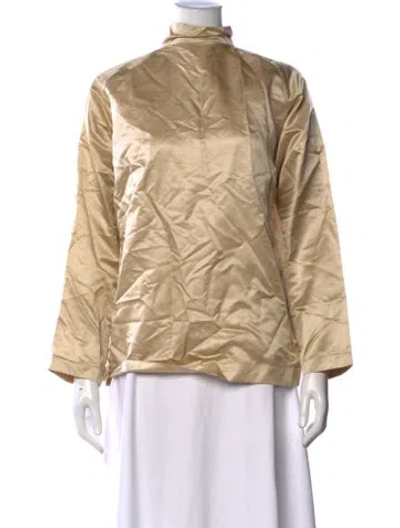 Pre-owned Jil Sander Silk Mock Neck Sweater In Neutrals