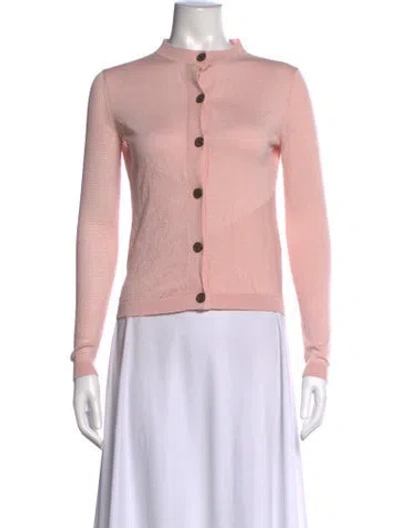 Pre-owned Jil Sander Silk Mock Neck Sweater In Pink
