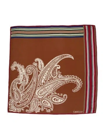 Pre-owned Jil Sander Silk Printed Scarf In Brown