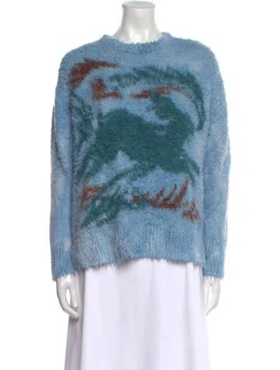 Pre-owned Jil Sander Silk Printed Sweater In Blue