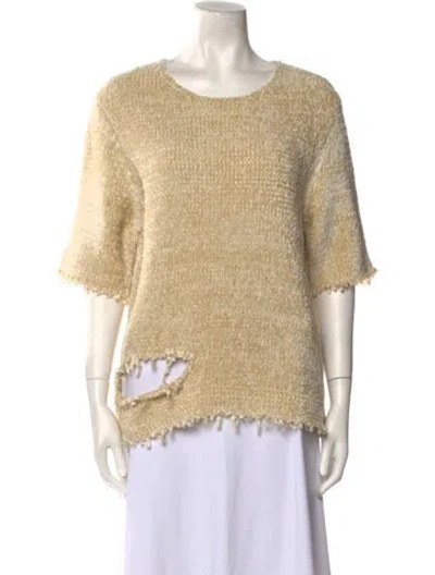 Pre-owned Jil Sander Silk Scoop Neck Sweatshirt In Neutral