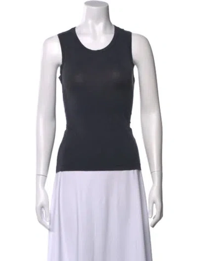 Pre-owned Jil Sander Silk Scoop Neck Top In Black