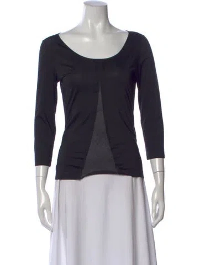 Pre-owned Jil Sander Silk Scoop Neck Top In Blue