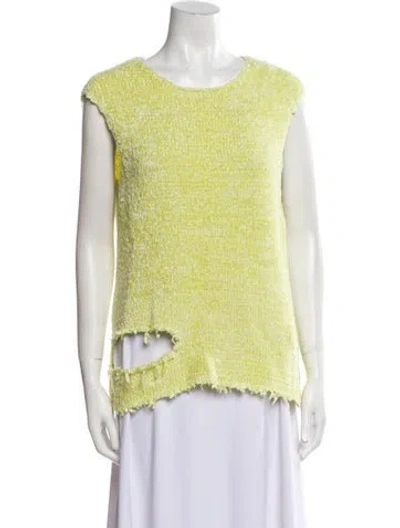 Pre-owned Jil Sander Silk Scoop Neck Top In Green