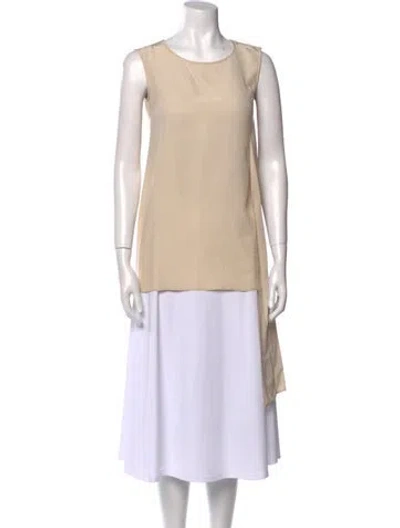 Pre-owned Jil Sander Silk Scoop Neck Tunic In Neutral