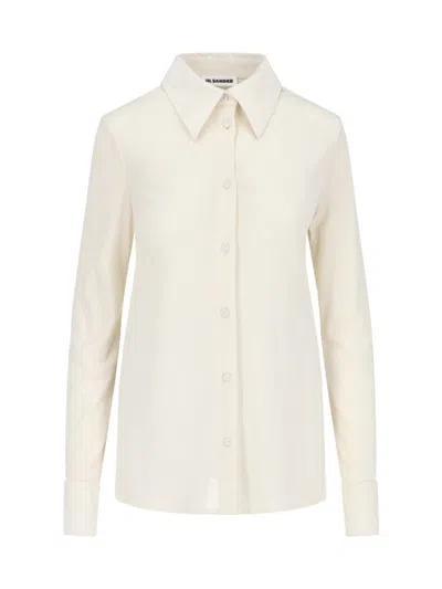 Jil Sander Silk Shirt In White