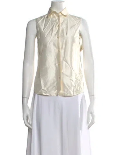 Pre-owned Jil Sander Silk Sleeveless Button-up Top In Neutral