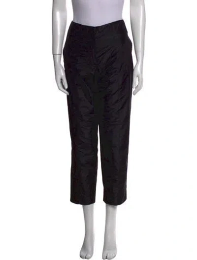 Pre-owned Jil Sander Silk Straight Leg Pants In Black