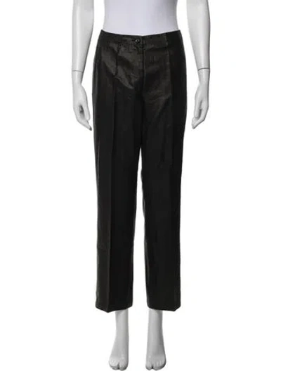 Pre-owned Jil Sander Silk Straight Leg Pants In Black