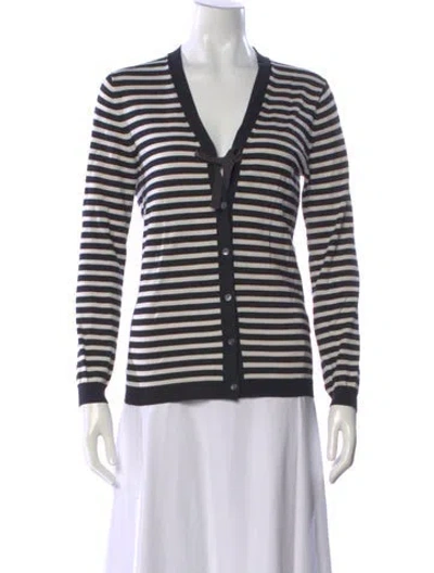 Pre-owned Jil Sander Silk Striped Button-up Top In Blue