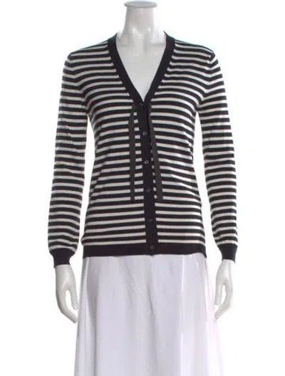 Pre-owned Jil Sander Silk Striped Sweater In Black
