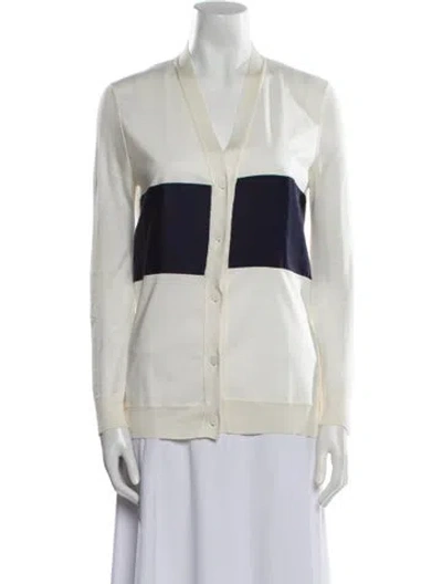 Pre-owned Jil Sander Silk Striped Sweater In Neutral