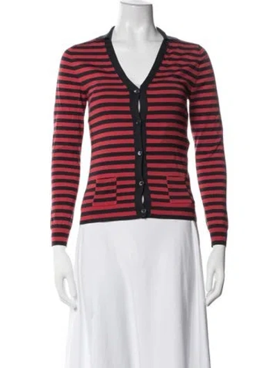 Pre-owned Jil Sander Silk Striped Sweater In Red