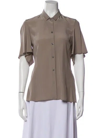 Pre-owned Jil Sander Silk Tie Neck Blouse In Neutral