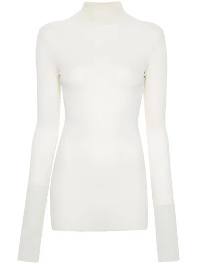 Jil Sander Silk Top In Neutrals