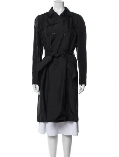 Pre-owned Jil Sander Silk Trench Coat In Black