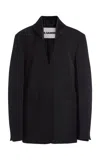 Jil Sander Silk-trimmed Crepe Suiting Blazer In Black