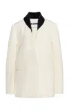 Jil Sander Silk-trimmed Crepe Suiting Blazer In Off-white