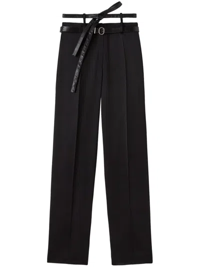 Jil Sander Silk Trousers In Black