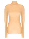 Jil Sander Slim Fit Silk Turtleneck Top In Pink