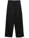 Jil Sander Silk Twill Trousers In Black