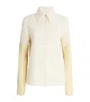 Jil Sander Silk-virgin Wool Contrast-sleeve Shirt In Yellow