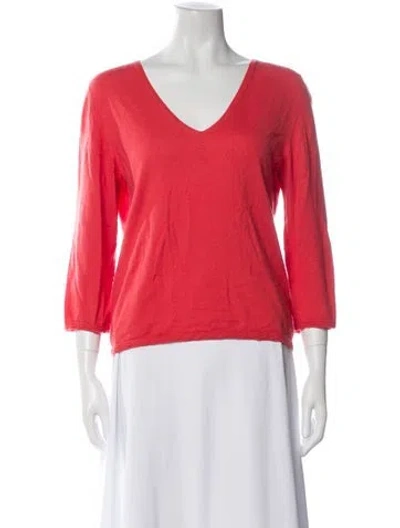 Pre-owned Jil Sander Silk V-neck Top In Orange