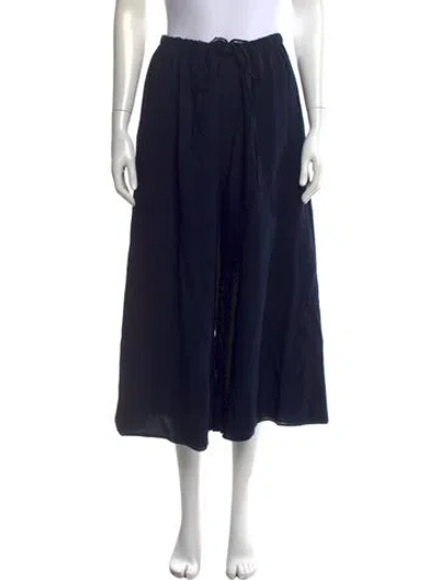 Pre-owned Jil Sander Silk Wide Leg Pants In Blue