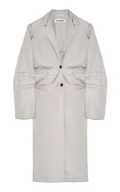 Jil Sander Silk-blend Midi Coat In Neutral