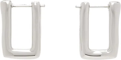 Jil Sander Silver Angular Earring In 042 Silver