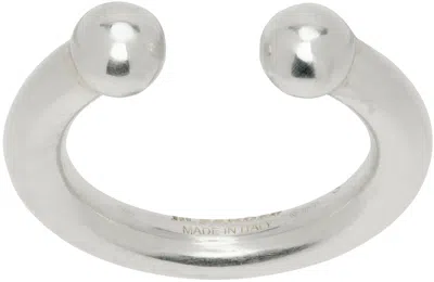 Jil Sander Silver Band Ring In 041 Silver