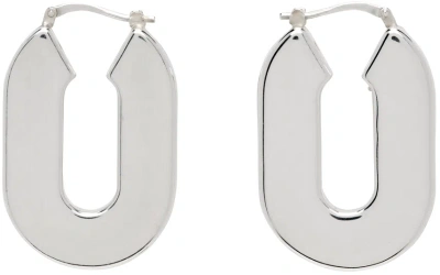 Jil Sander Silver Bw3 Earrings In 044 Silver