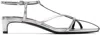 Jil Sander Metallic Kitten T-strap Sandals In Silver