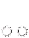 Jil Sander Studded Hoop Earrings Featuring Detailing In Silver