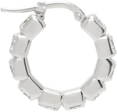 Jil Sander Silver Hoop Single Earring In White