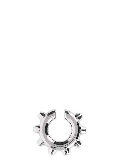 JIL SANDER SILVER LOGO EAR CUFF
