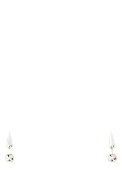 JIL SANDER SILVER METAL EARRINGS