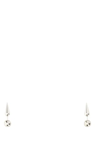 JIL SANDER SILVER METAL EARRINGS