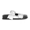 JIL SANDER SILVER MOON LEATHER SANDALS