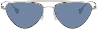Jil Sander Silver Oliver Peoples 'edition 1' Aviator Sunglasses In White