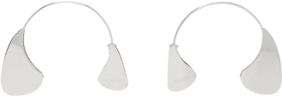 Jil Sander Silver Open Hoop Earrings In 046 Silver