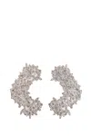 Jil Sander Silver-plated Zirconia Earrings In Metallic