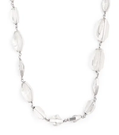 Jil Sander Silver-tone Crystal Necklace