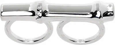 Jil Sander Silver Two-finger Ring In 45 - Silver