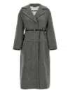 Jil Sander Single-breasted Belted Coat In Green