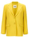 Jil Sander Tailored Blazer With Flap Pockets And Vent In Green