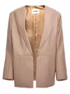 Jil Sander Single-breasted Blazer Jacket In Brown