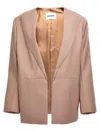 Jil Sander Single-breasted Blazer Jacket In Brown
